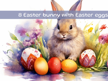 Easter bunny with Easter eggs preview picture