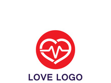 Love with Medical Pulse logo concept. Health love Creative Logo vector template