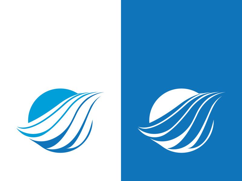 Wave beach vector illustration design logo