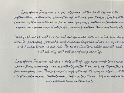Looseform Pressure | Casual Handwritten Script