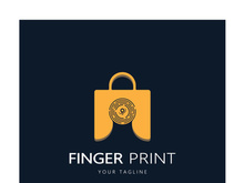 simple flat fingerprint logo,for security,identification,badge,emblem,business card,digital,vector