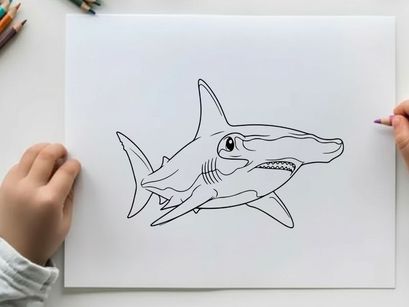 Shark attack flat design vector illustration scalable art
