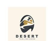 Desert or sahara wilderness logo outdoor adventure emblems, badges patches design