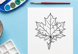 Detailed autumn maple leaf illustration. Natural botanical design for seasonal themes