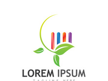 Natural green leaf logo.