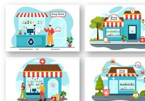 12 Drug Store Illustration