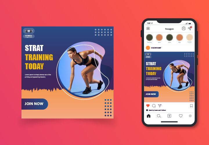 Instagram Post, Fitness And Workout