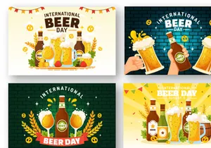 12 International Beer Day Illustration