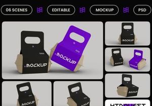Food Container with Holder Mockup