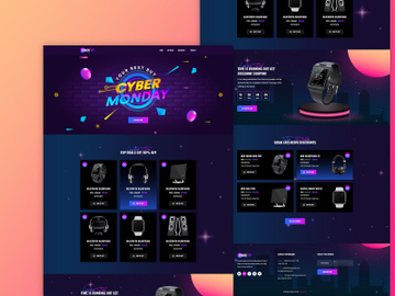 Cyber Sale PSD Template preview picture