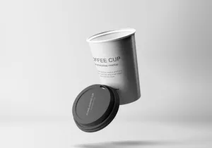 Flying Coffee Cup Mockup