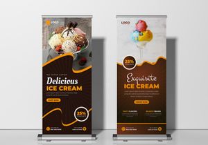 Ice Cream Shop Roll Up Banner Ver-1