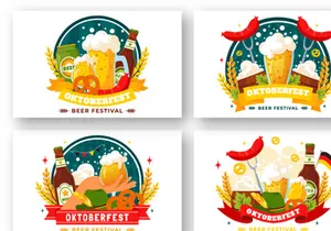 13 Oktoberfest Beer Festival Illustration