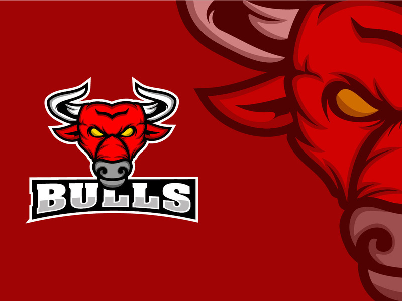 Bull Head Esport mascot Logo Design Template