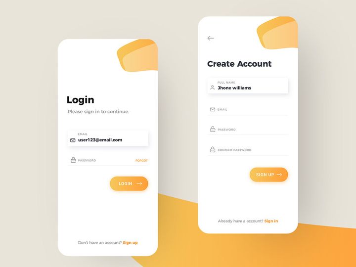 IOS Mobile App Login Signup