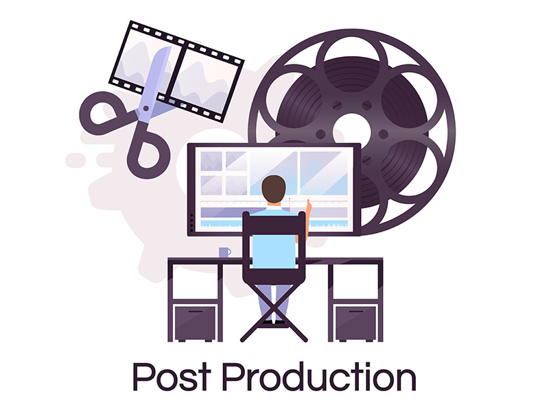 Post production flat concept icon