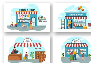 12 Kids Shop Illustration