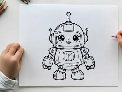 Cute robot mascot smiling vector illustration flat design
