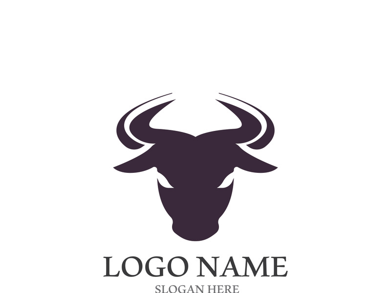 Bull head logo vector icon design illustration