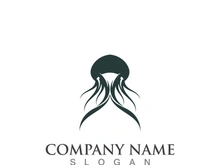 Jellyfish icon illustration design, simple logo template vector