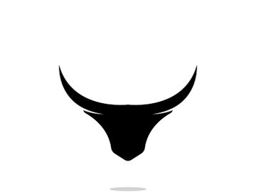 Retro vintage bull head horns logo design. preview picture