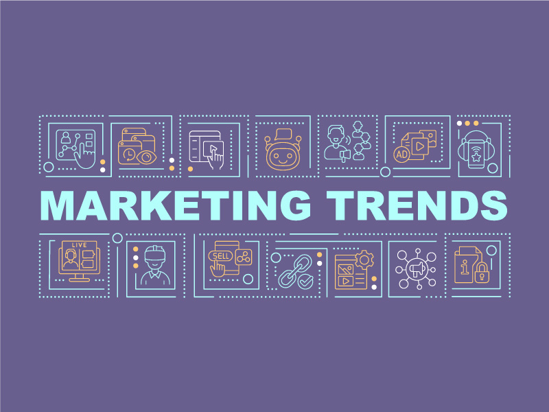 Trends of marketing purple brochure template
