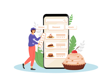Cakes taste and quality feedback flat concept vector illustration preview picture