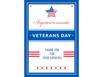 Veterans Day event poster flat vector template preview picture