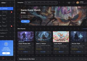 Modern Game Library Dashboard UI