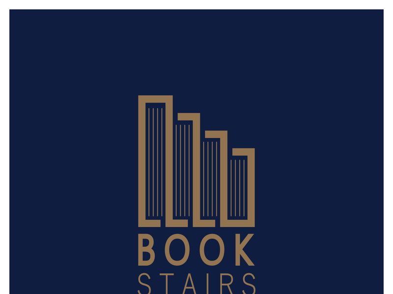 book stairs logo, or library for bookstores, book companies, publishers, encyclopedias, libraries, education, digital books, vectors