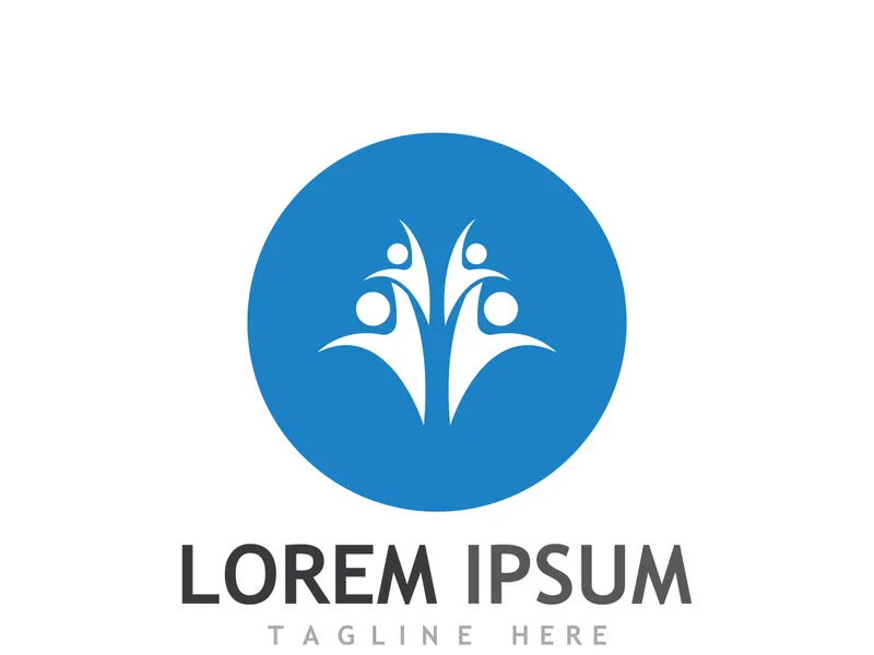 Community of people logo design with creative idea.