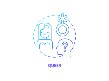 Queer blue gradient concept icon preview picture