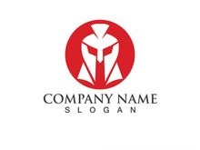 Spartan gladiator helmet logo vector