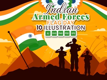 10 Indian Armed Forces Flag Day Illustration preview picture