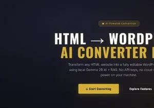 AI HTML TO WordPress Converter Pro | The Ultimate Offline AI-Powered HTML to WordPress Theme Generator