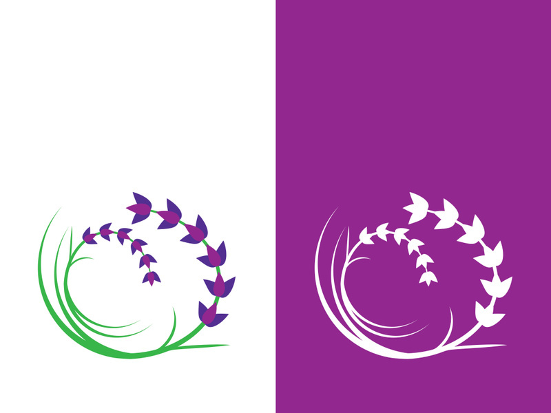 Fresh lavender flower logo vector flat design