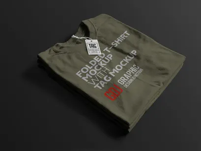 Free Folded T-Shirt Mockup Template