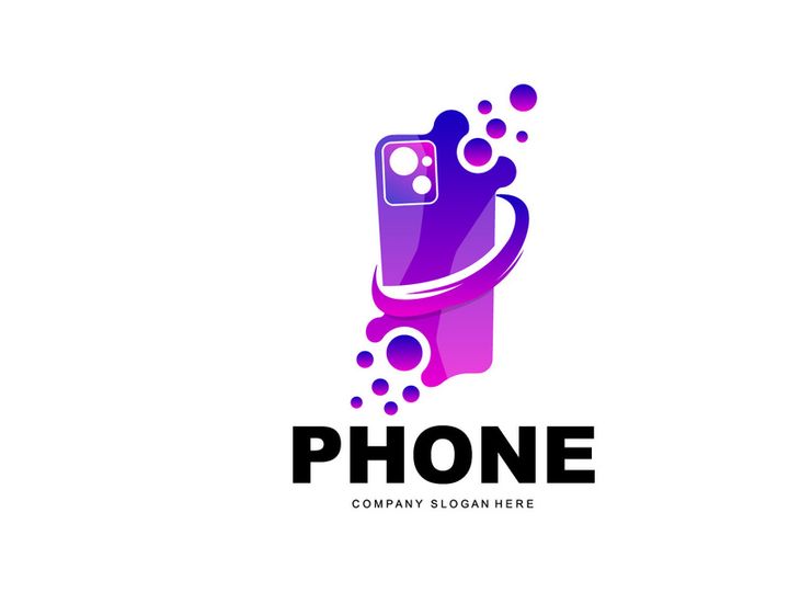 Smartphone Logo, Communication Electronics Vector, Modern Phone Design, For Company Brand Symbol