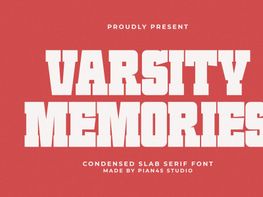 Varsity Memories - Condensed Slab Serif Font preview picture