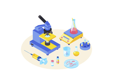 Lab tests isometric color vector illustration preview picture