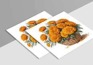 Watercolor Floral Flower Basket Design