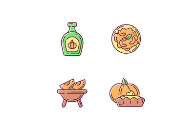Homemade food RGB color icons set preview picture