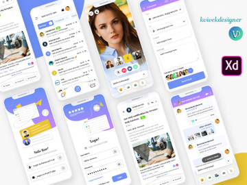 Personal and Business Email Mobile App Design UI Kit preview picture