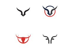 Bull head horn logo design.