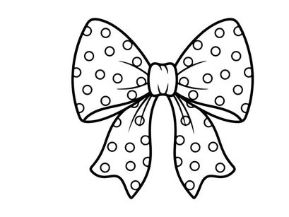 Polka-Dot-Geschenkschleifen-Illustration, schwarze und weiße dekorative Schleife für Weihnachtsdesigns.