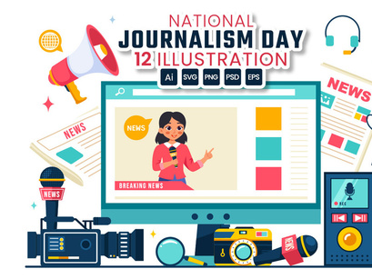 12 National Journalism Day Illustration