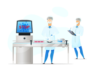 Laboratory workers flat color vector faceless characters preview picture