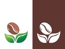 Coffee bean icon vector illustration template