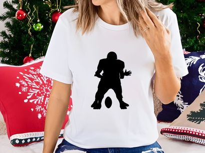 American football player in action silhouette