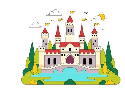 10 Castle Vector Illustration